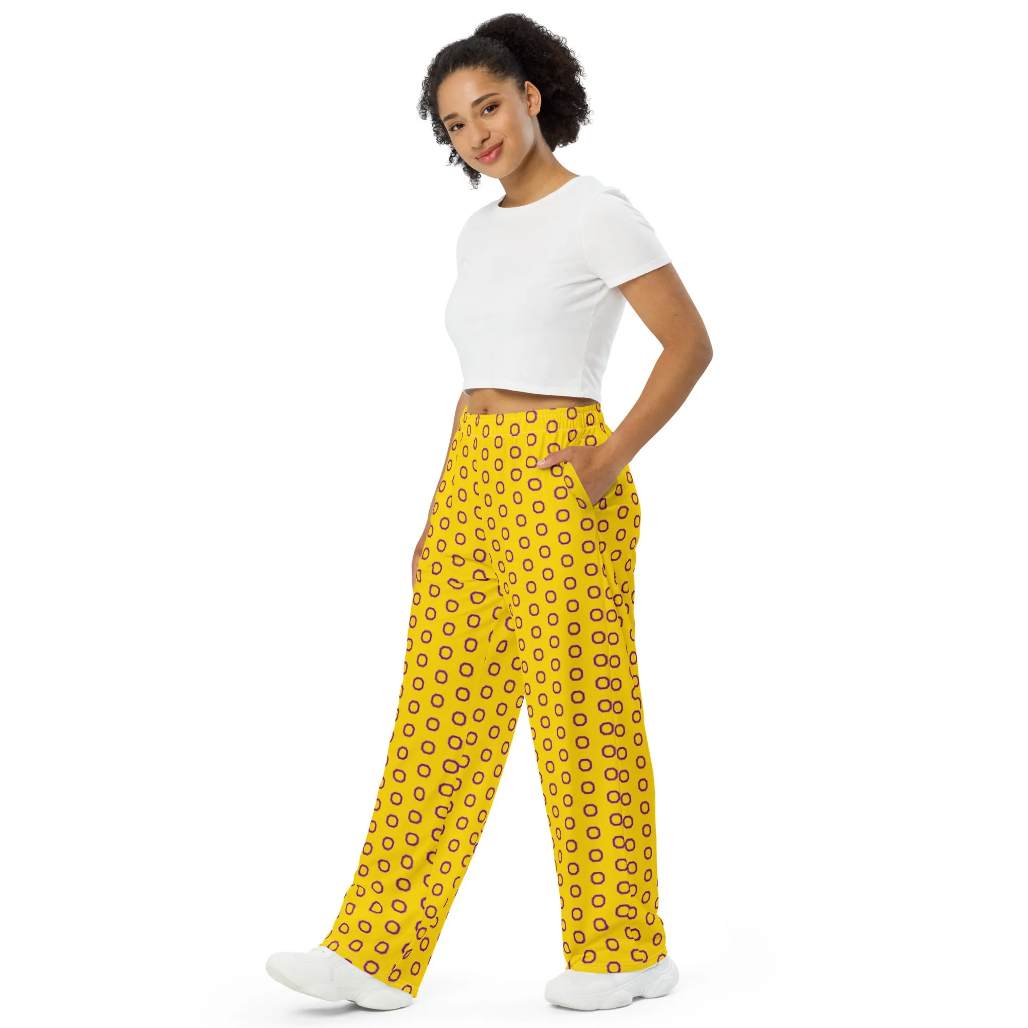 Intersex Pride Flag Wide-Leg Pants