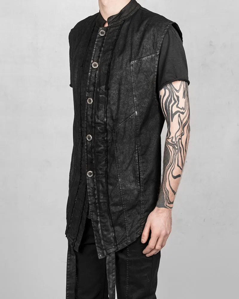 Janum long laminated cotton vest
