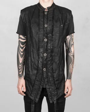 Janum long laminated cotton vest