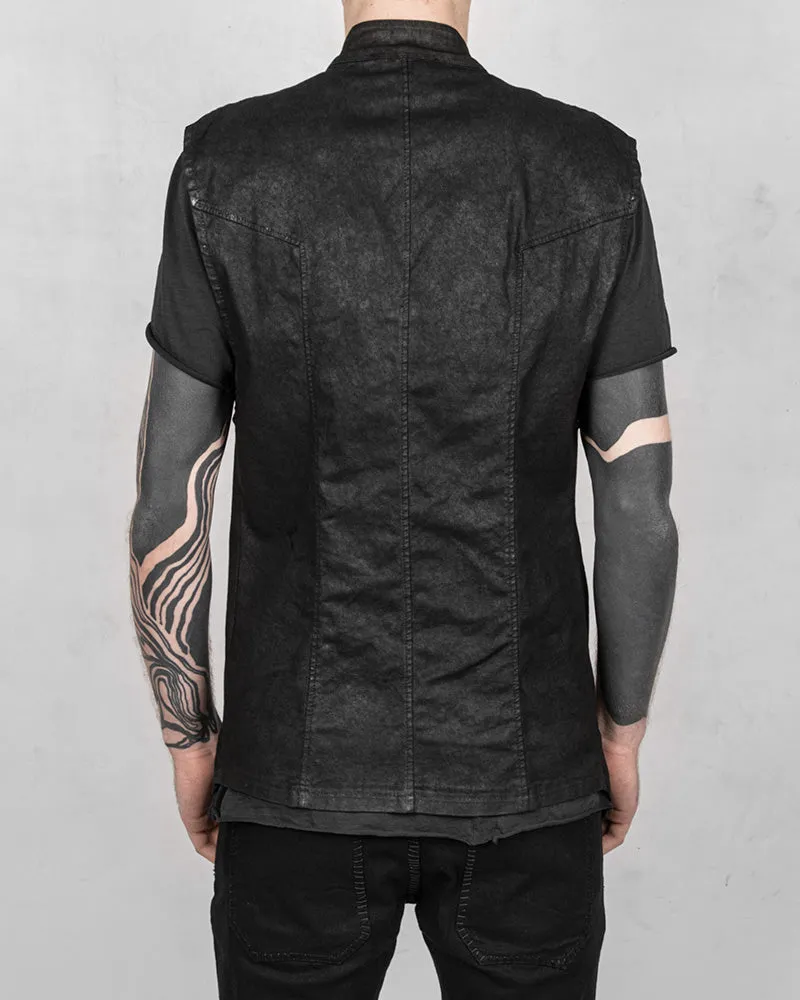 Janum long laminated cotton vest