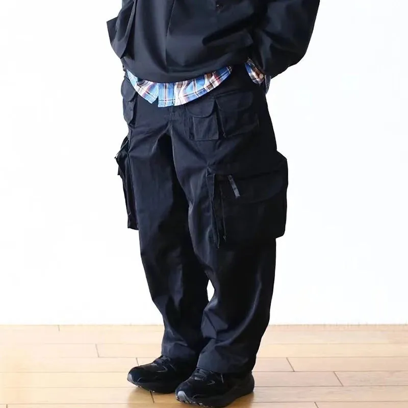 Japanese Retro Multi Pocket Loose Cargo Pants - Functional Cityboy Trousers