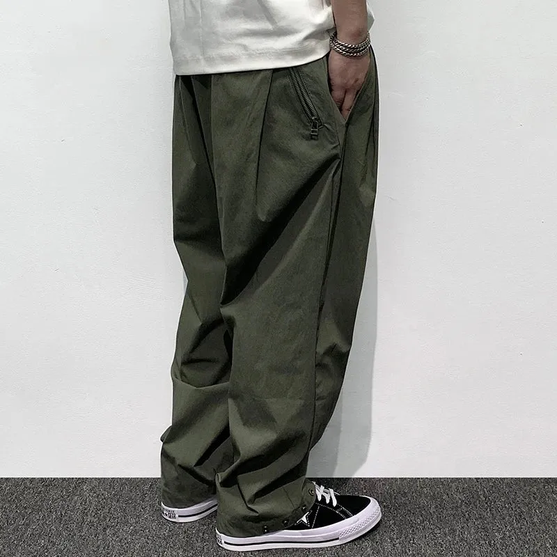 Japanese Streetwear Quick Drying Baggy Cargo Pants - Casual Trousers