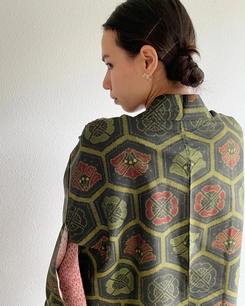 Japanese Traditional Textile Oshima Tsumugi Haori Kimono Jacket