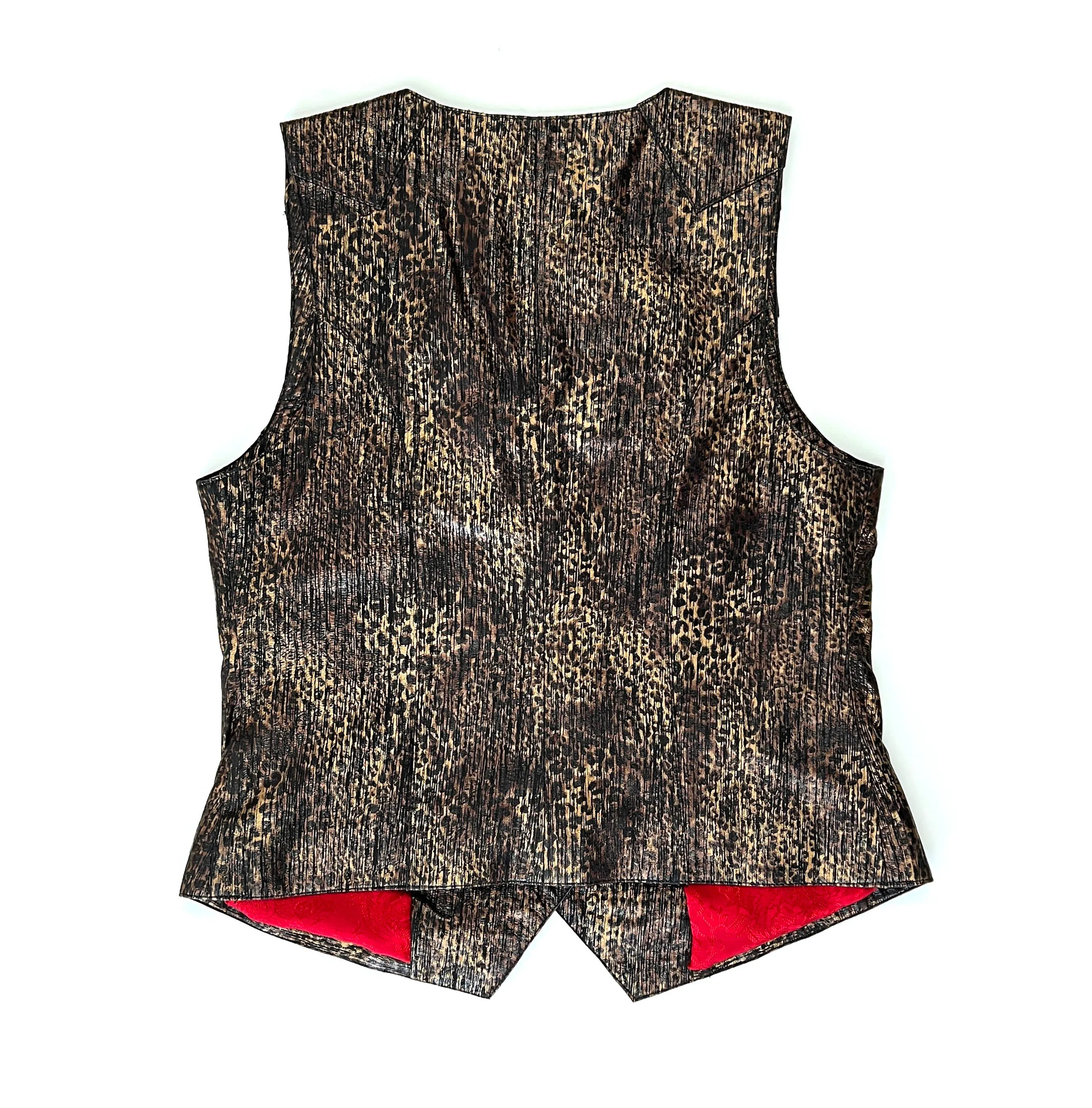 JEPKE Leather Waistcoat / Black Leopard