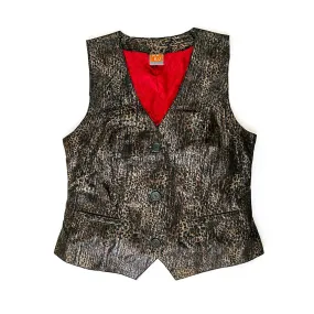 JEPKE Leather Waistcoat / Black Leopard