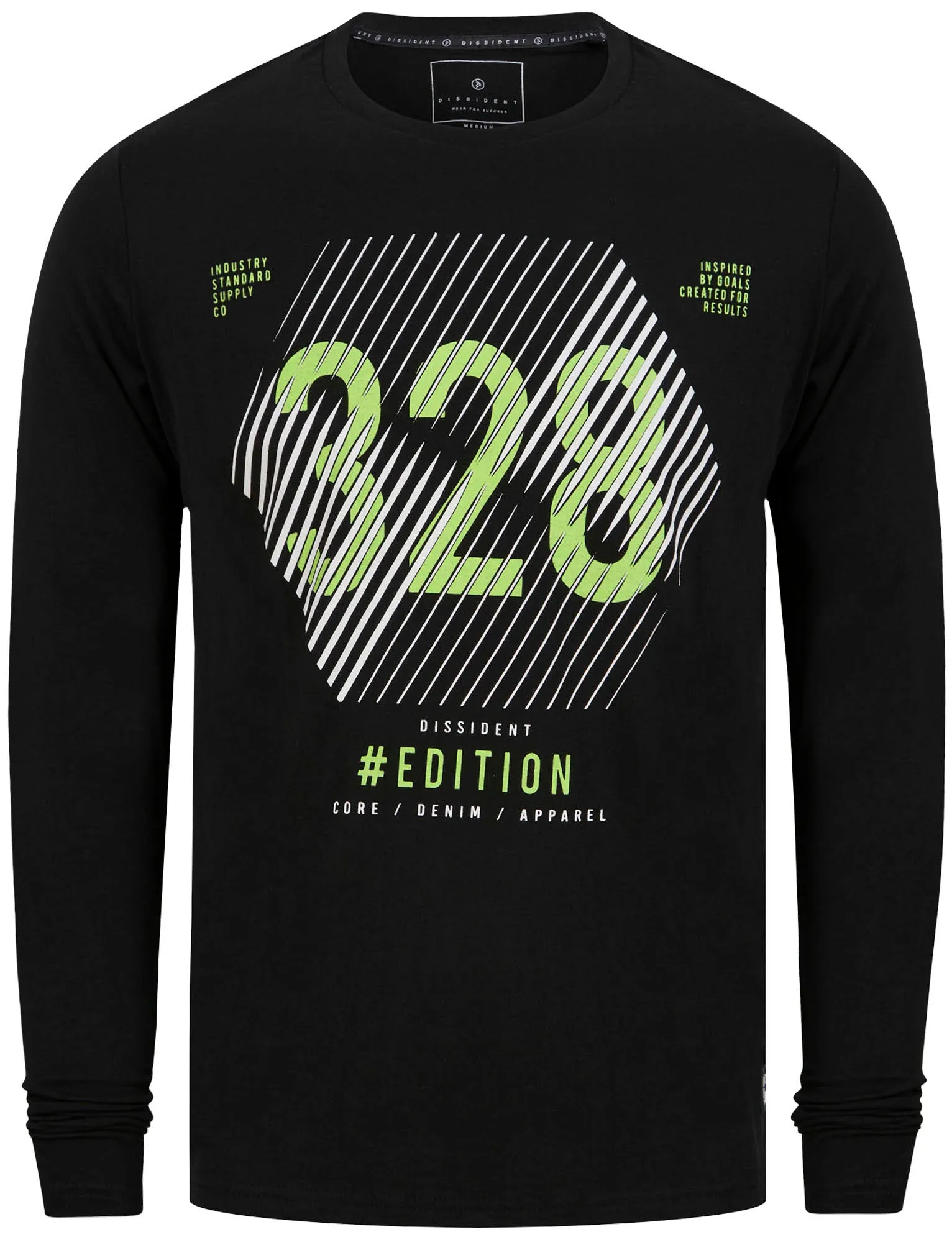 Keystone Motif Cotton Jersey Long Sleeve Top In Jet Black - Dissident