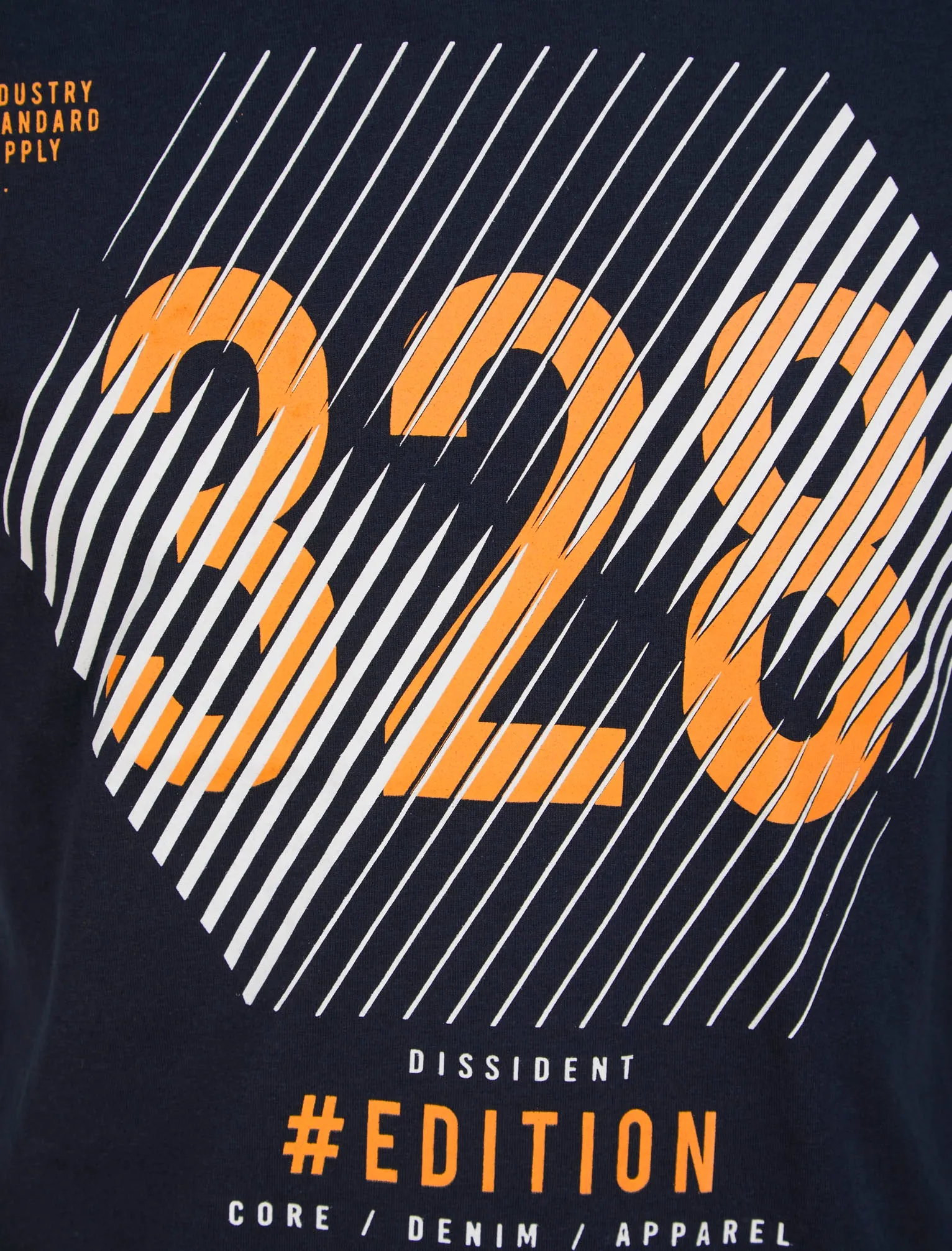 Keystone Motif Cotton Jersey Long Sleeve Top In Sky Captain Navy - Dissident