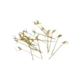 Knotted Bamboo Skewers 90mm Green 100pack