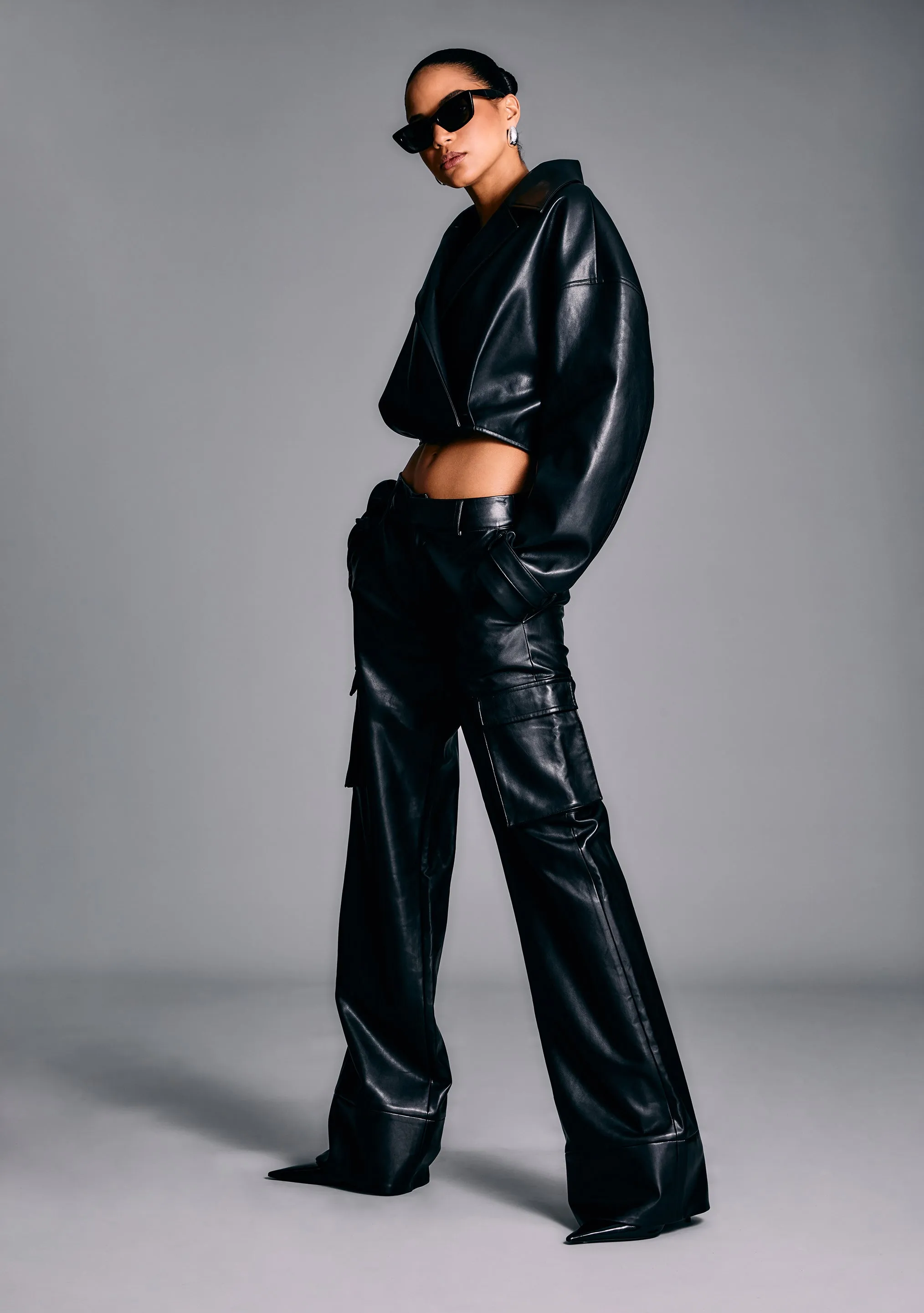 Koda Vegan Leather Cropped Trench