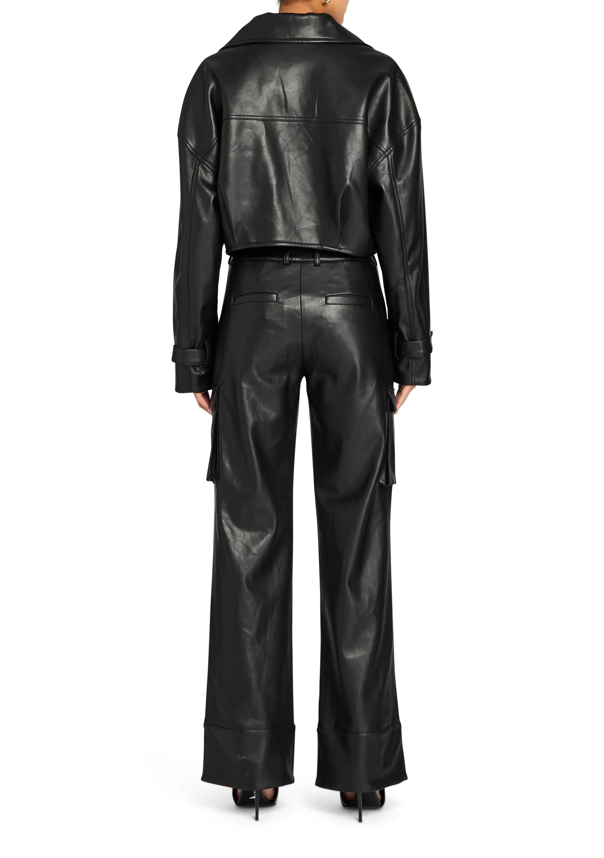 Koda Vegan Leather Cropped Trench