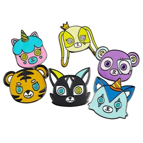 KREW KATCHER TEDDY HEAD ENAMEL PINS