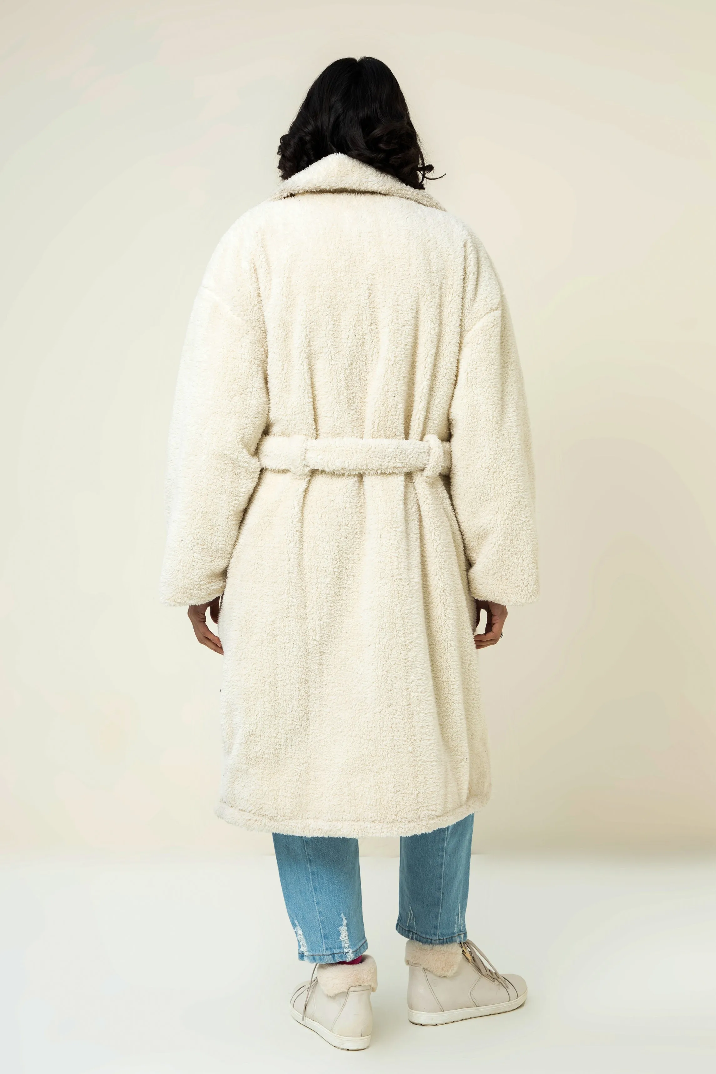 kris Teddy Coat White