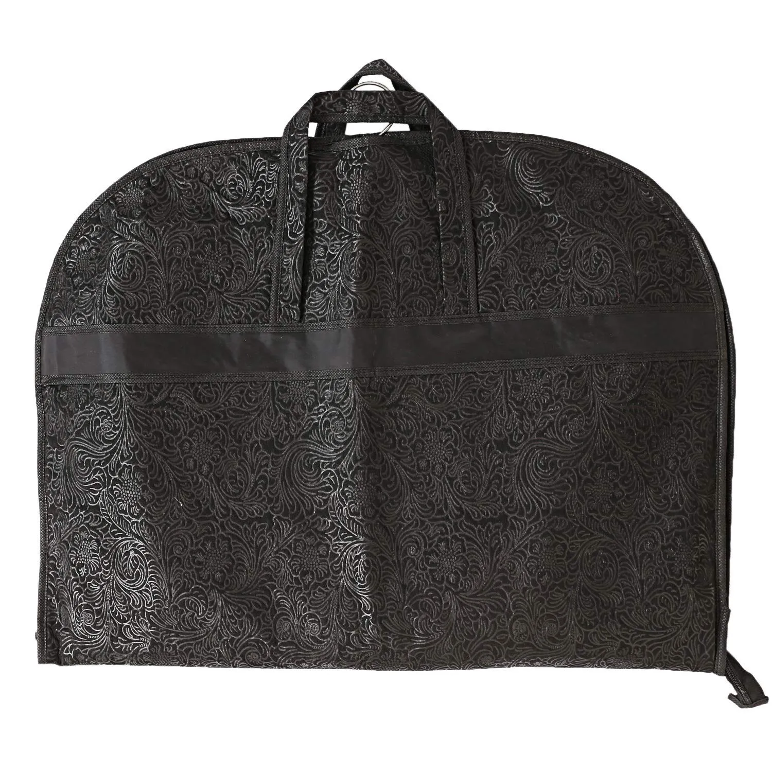 Kuber Industries Embossed Design 2 Pieces Foldable Non Woven Men's Coat Blazer Cover (Black) -CTKTC43460