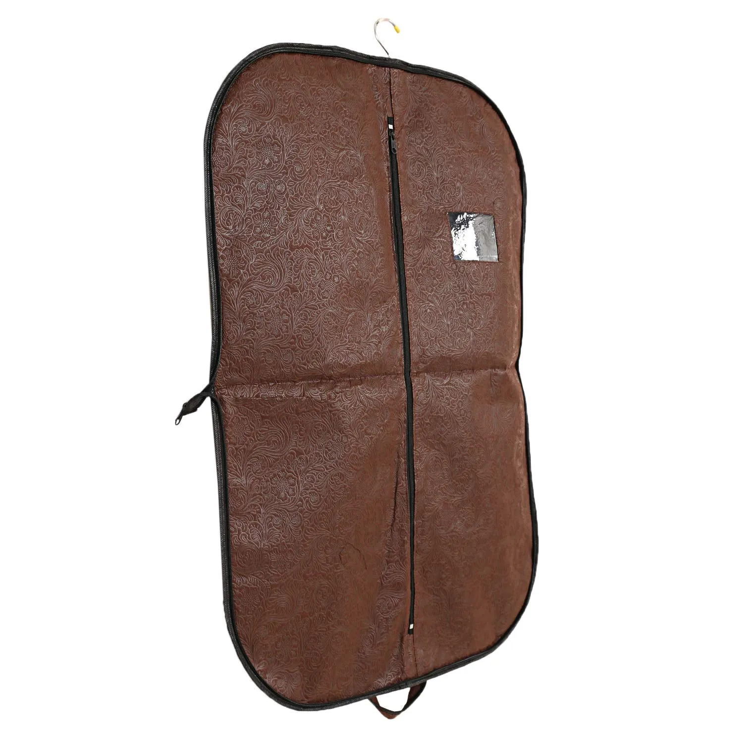Kuber Industries Embossed Design 4 Pieces Foldable Non Woven Men's Coat Blazer Cover (Brown) -CTKTC43486