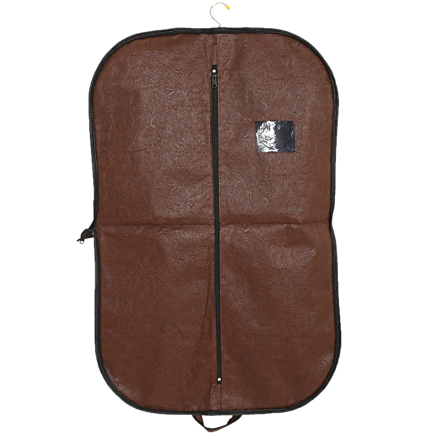 Kuber Industries Embossed Design 4 Pieces Foldable Non Woven Men's Coat Blazer Cover (Brown) -CTKTC43486