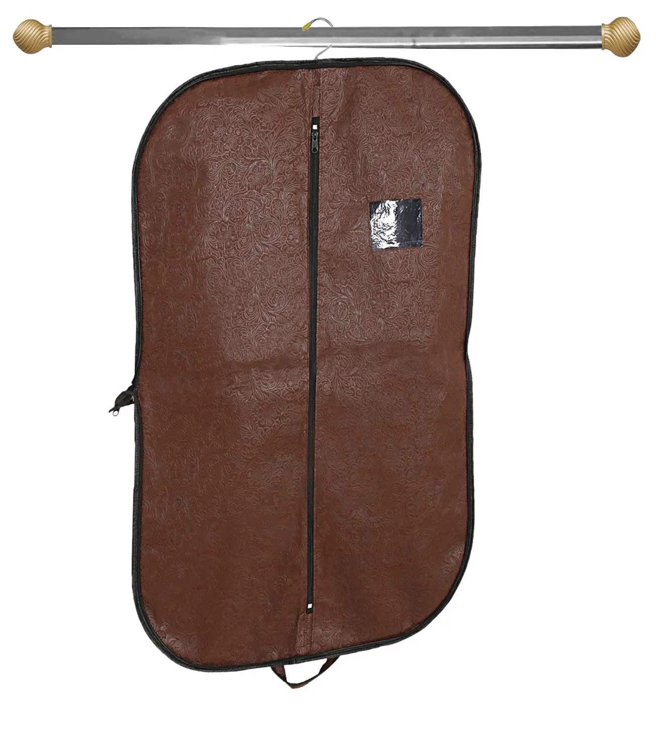 Kuber Industries Embossed Design 4 Pieces Foldable Non Woven Men's Coat Blazer Cover (Brown) -CTKTC43486
