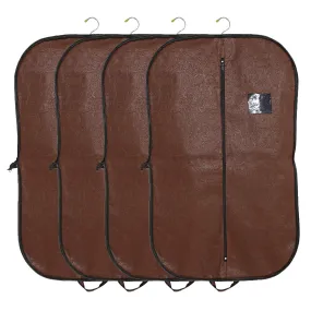 Kuber Industries Embossed Design 4 Pieces Foldable Non Woven Men's Coat Blazer Cover (Brown) -CTKTC43486