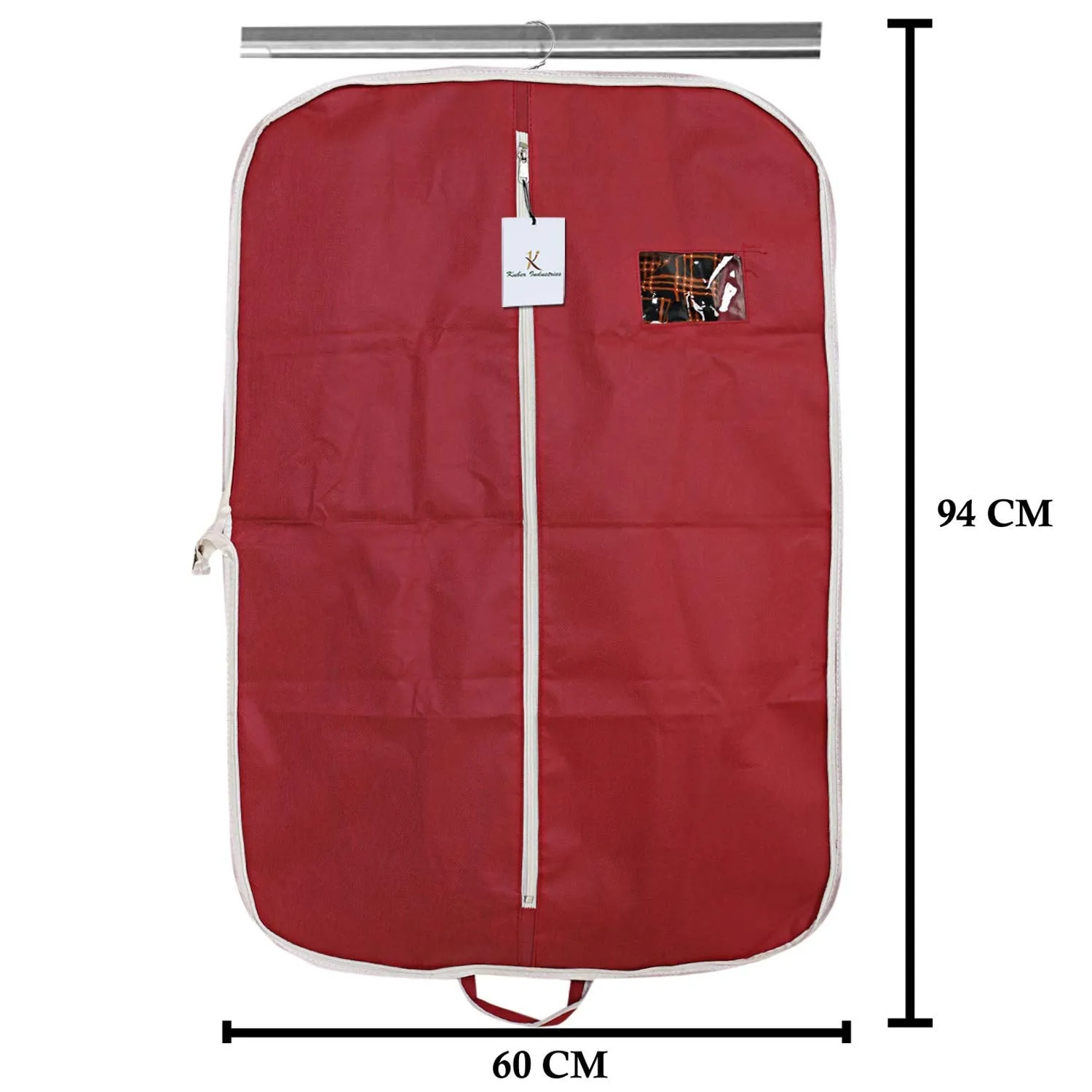 Kuber Industries Foldable Non Woven Men's Coat Blazer Suit Cover (Maroon) - CTKTC041397