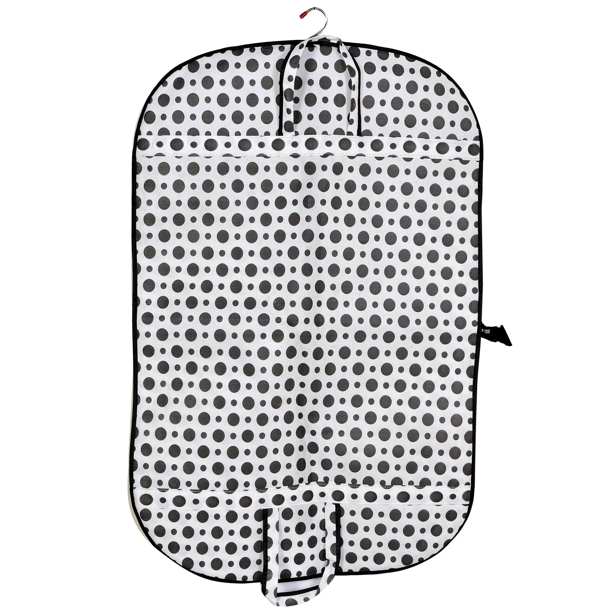 Kuber Industries Polka Dots Printed 12 Pieces Foldable Non Woven Men's Coat Blazer Cover (Black & White)-KUBMART905