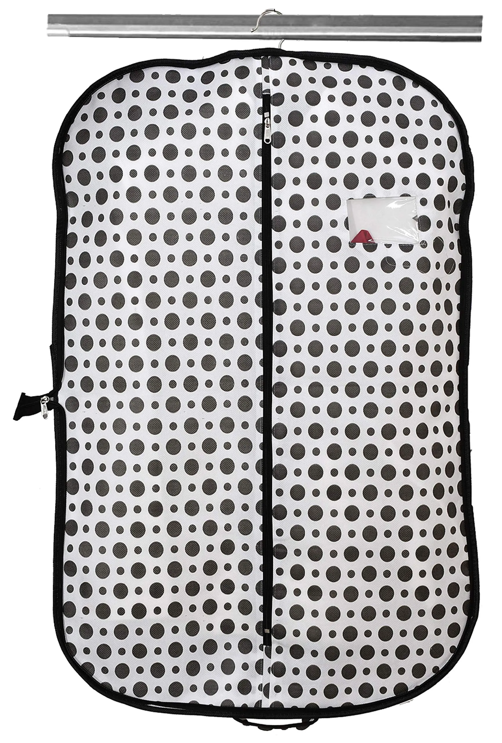 Kuber Industries Polka Dots Printed 12 Pieces Foldable Non Woven Men's Coat Blazer Cover (Black & White)-KUBMART905