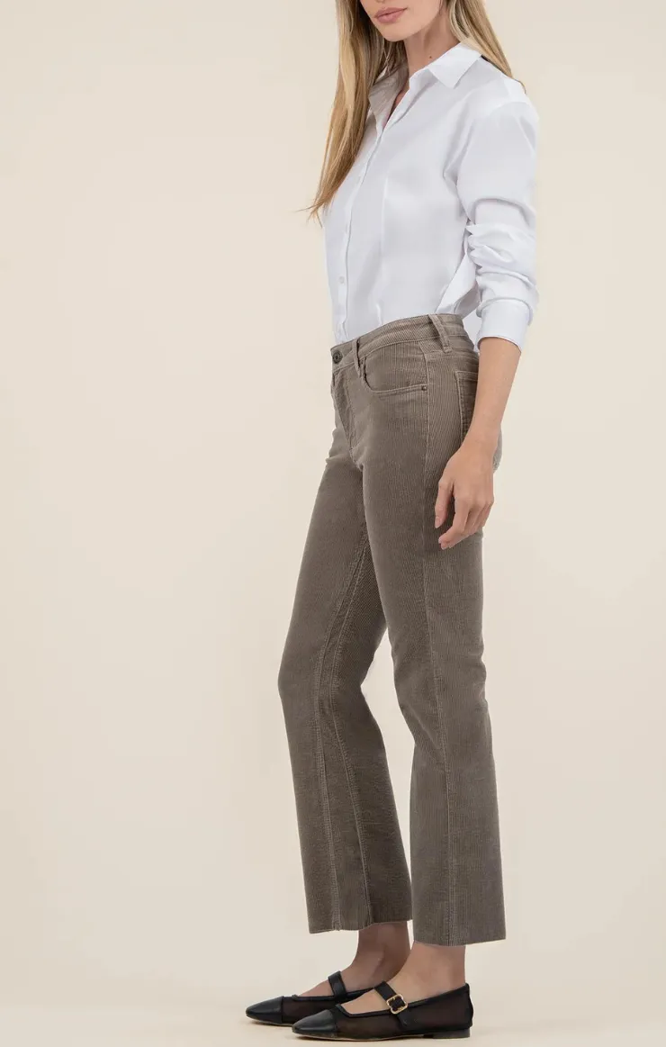 Kut from the Kloth Kelsey Mid Rise Ankle Flare in Rosemary