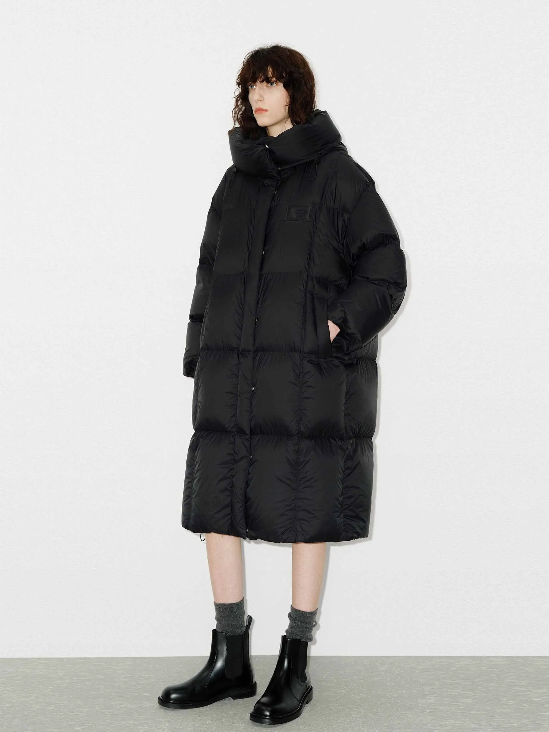 Longline Hooded Down Coat