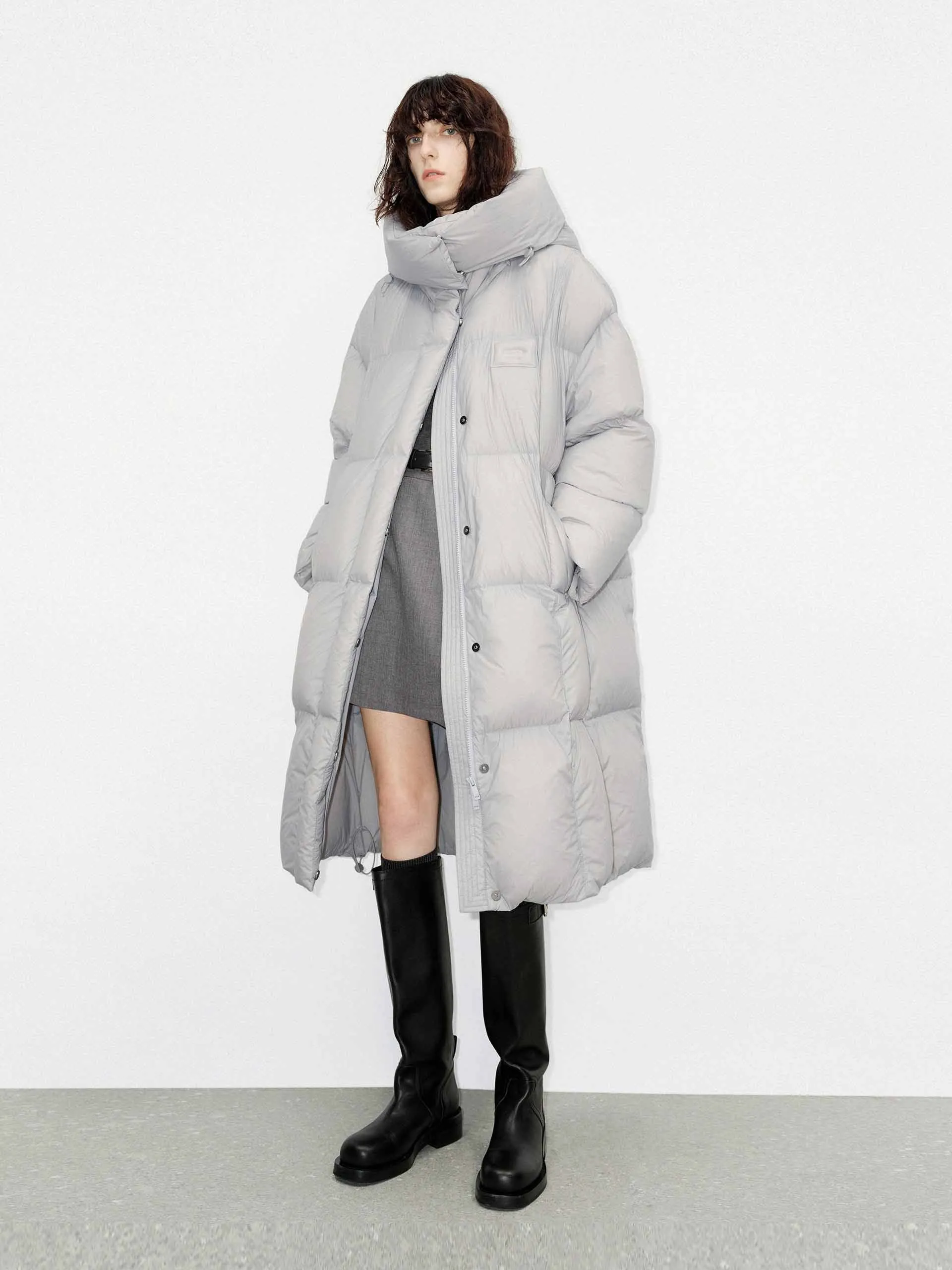 Longline Hooded Down Coat