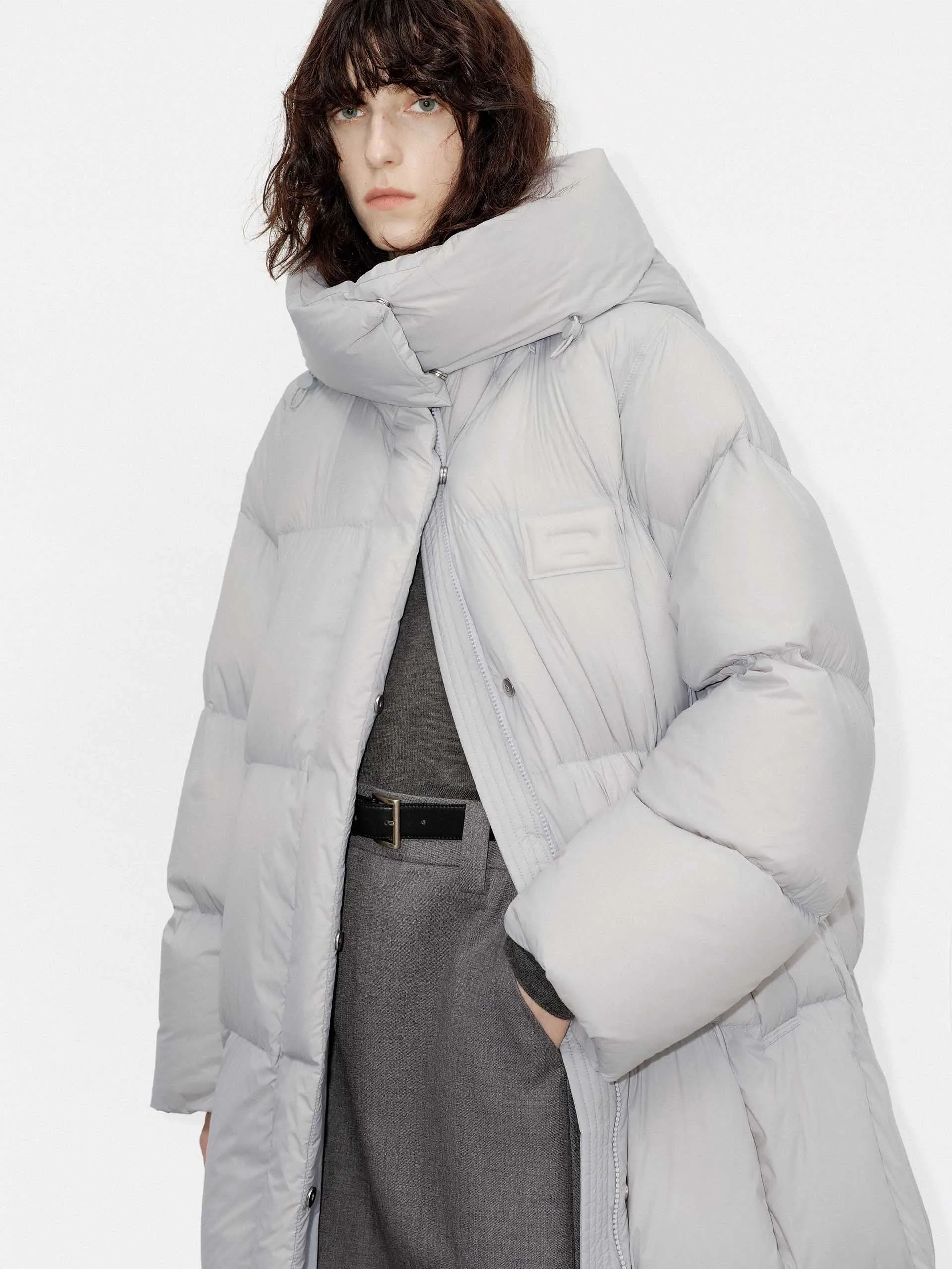 Longline Hooded Down Coat