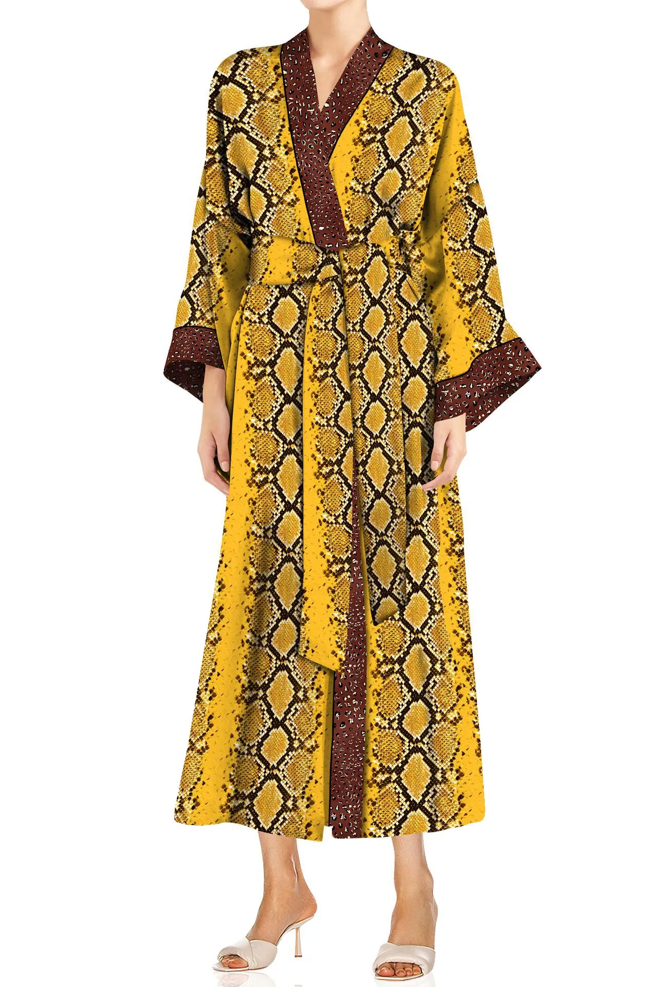 Made With Sustainable  Silk Midi Length Kimono Robe