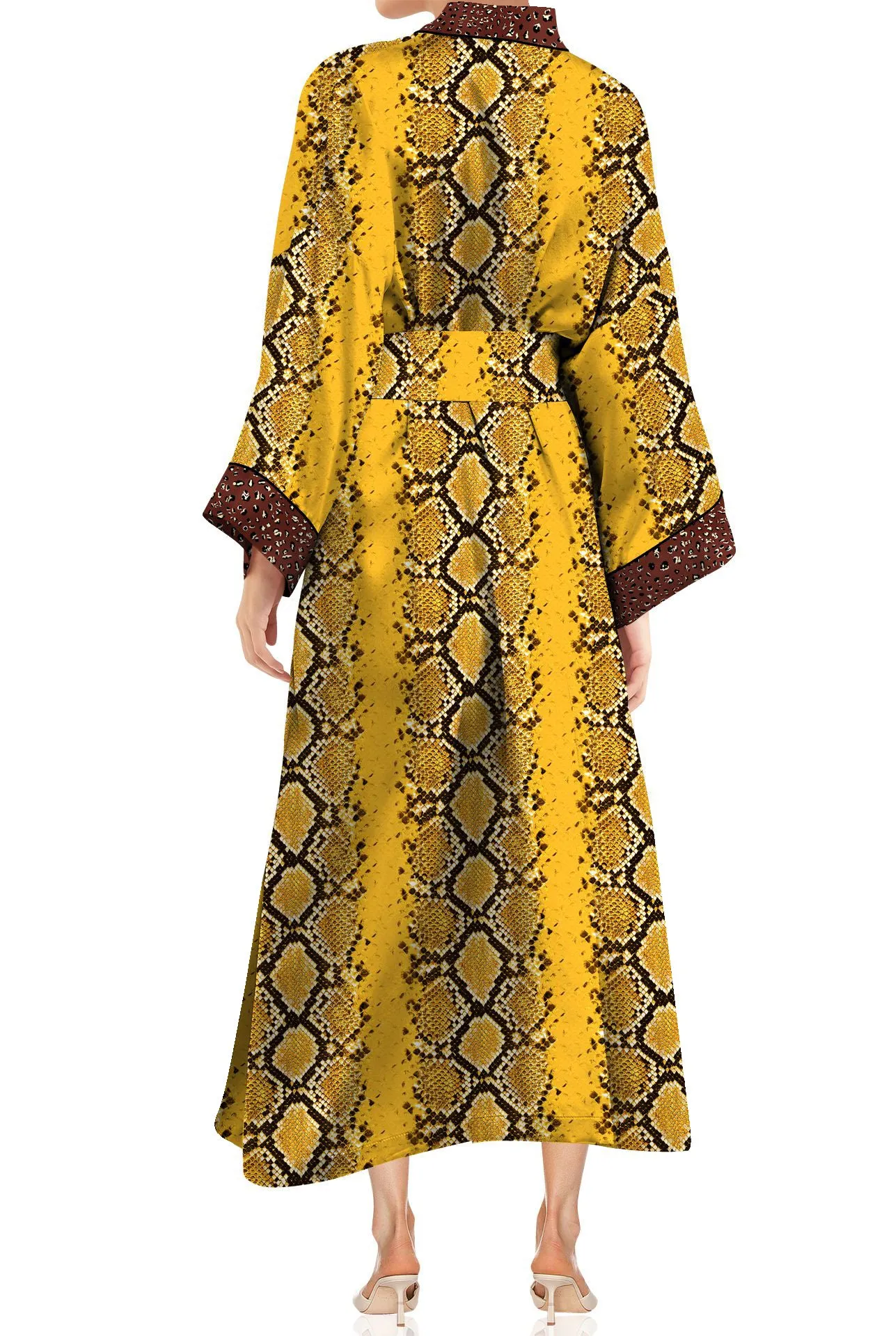 Made With Sustainable  Silk Midi Length Kimono Robe