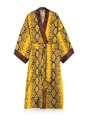 Made With Sustainable  Silk Midi Length Kimono Robe