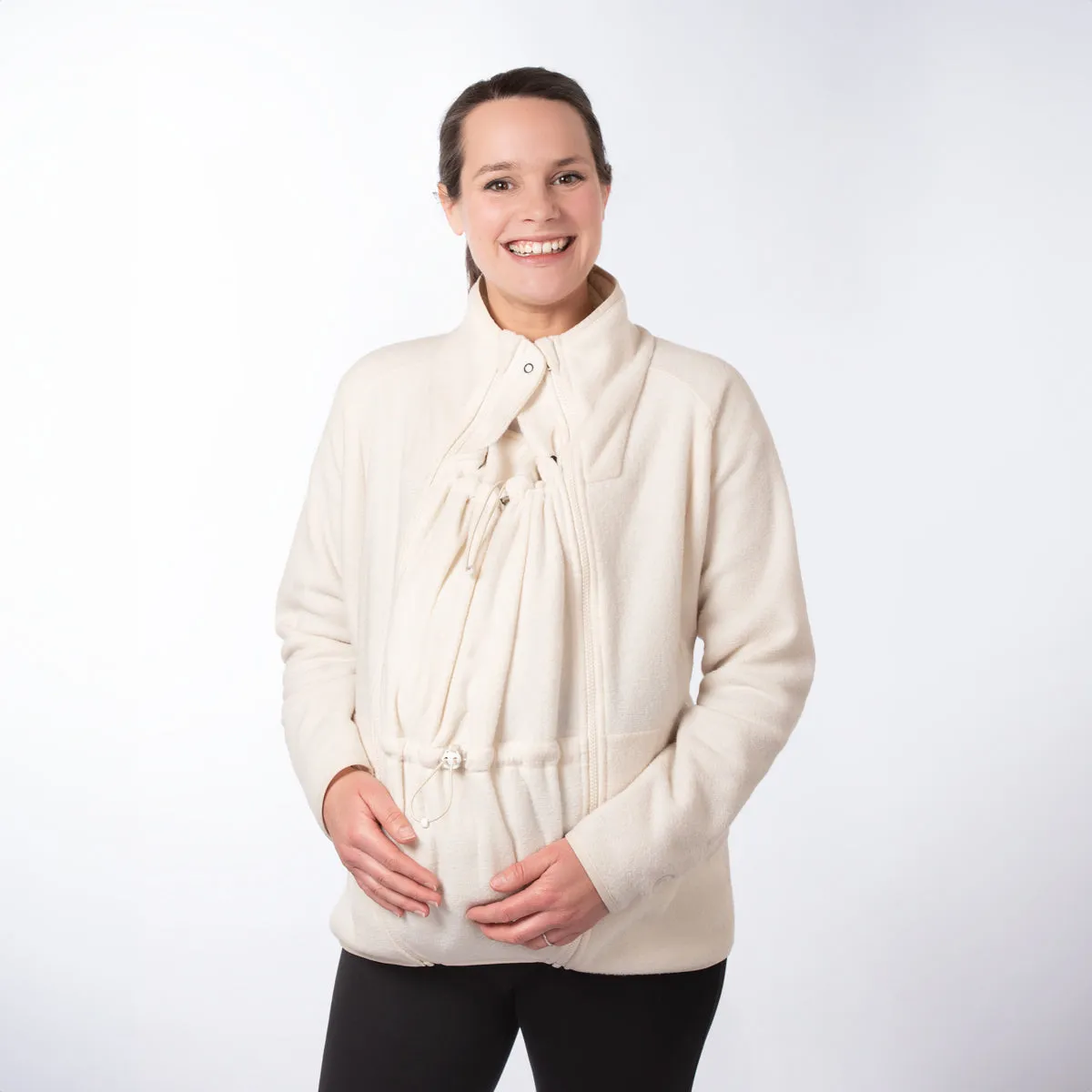 Mamalila Basel Fleece Babywearing Jacket Off-White