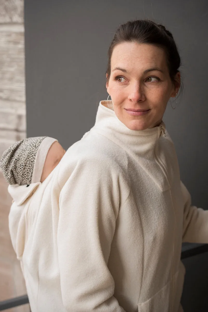 Mamalila Basel Fleece Babywearing Jacket Off-White