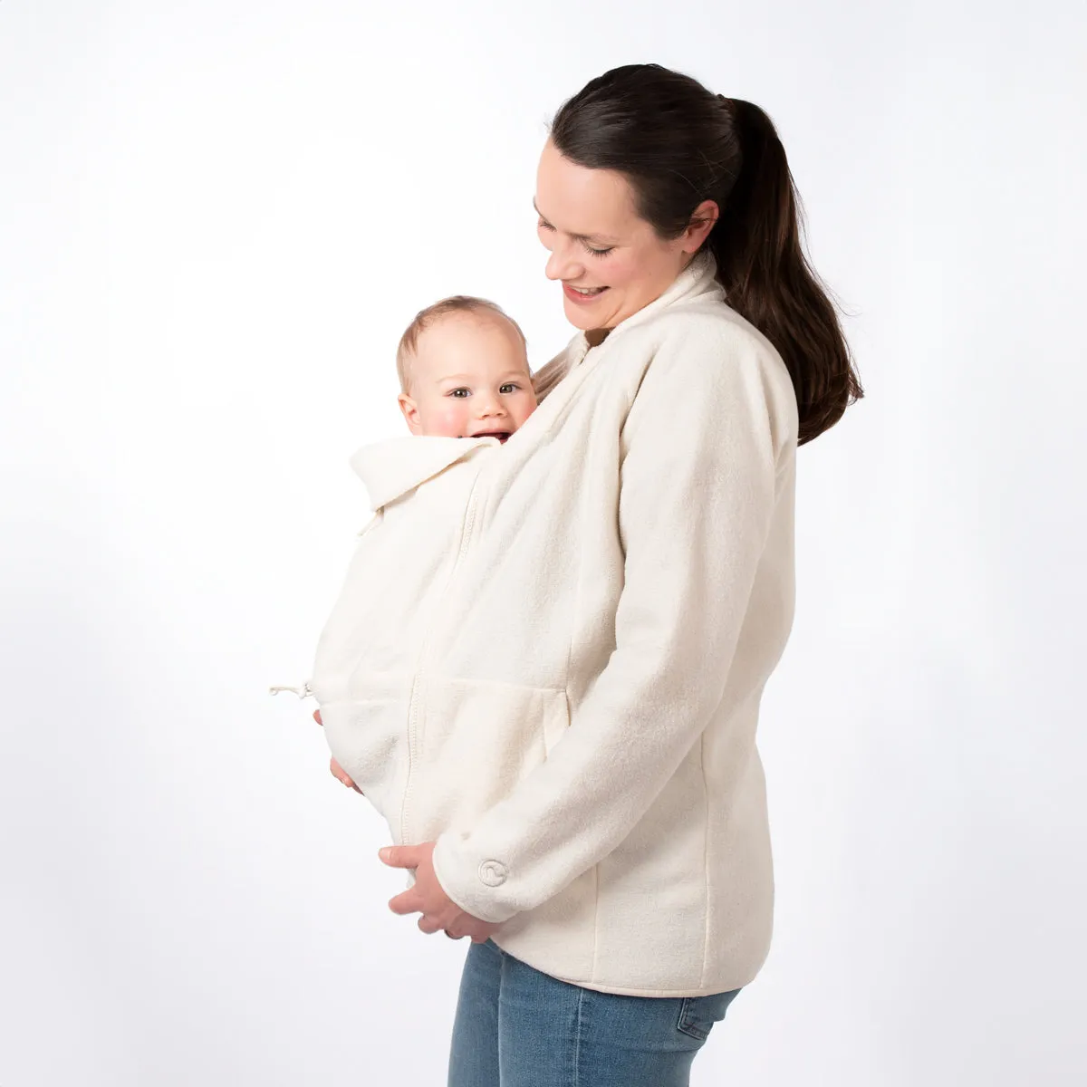 Mamalila Basel Fleece Babywearing Jacket Off-White