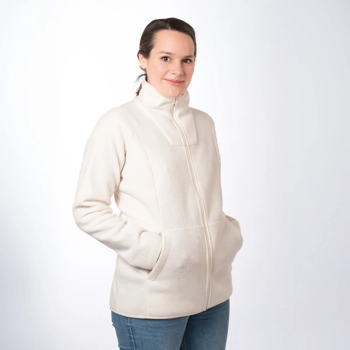 Mamalila Basel Fleece Babywearing Jacket Off-White