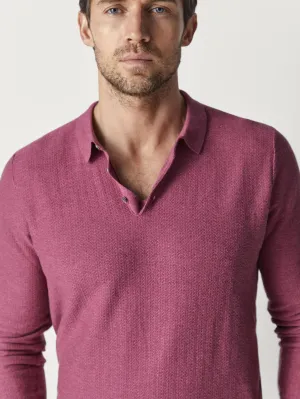 Massimo Dutti Polo-style Solo Style Textured Weave Mens Sweater