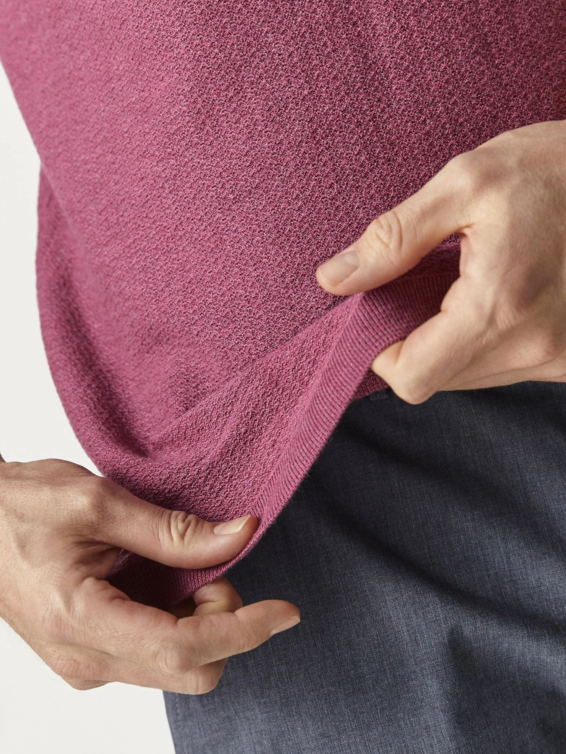 Massimo Dutti Polo-style Solo Style Textured Weave Mens Sweater