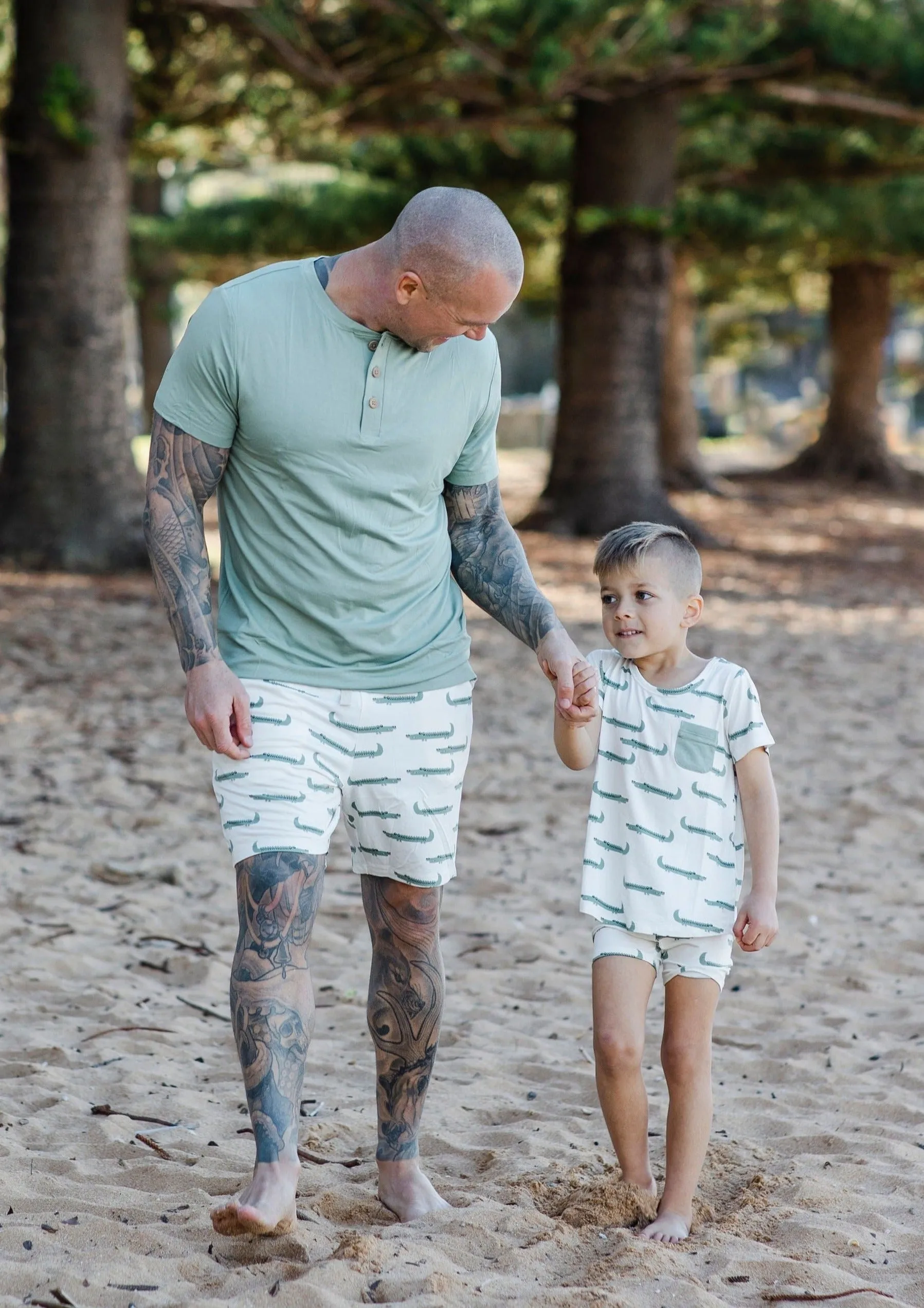 Men's Henley Short Set - CROCODILE