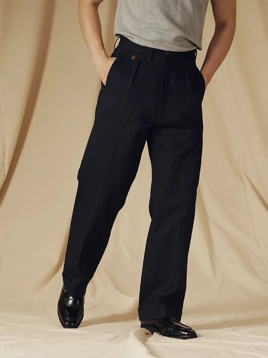 Men's High-waisted Cargo Pants - Loose Straight Military Trousers