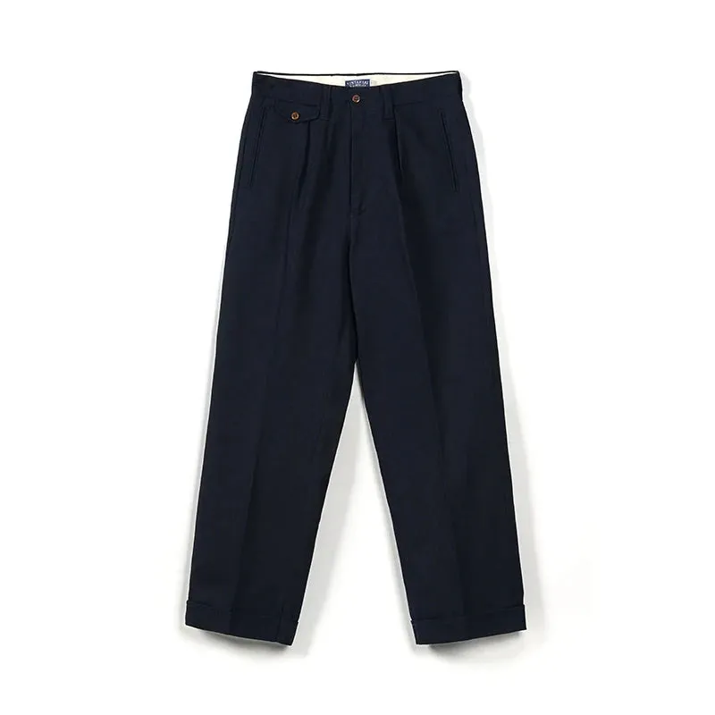 Men's High-waisted Cargo Pants - Loose Straight Military Trousers