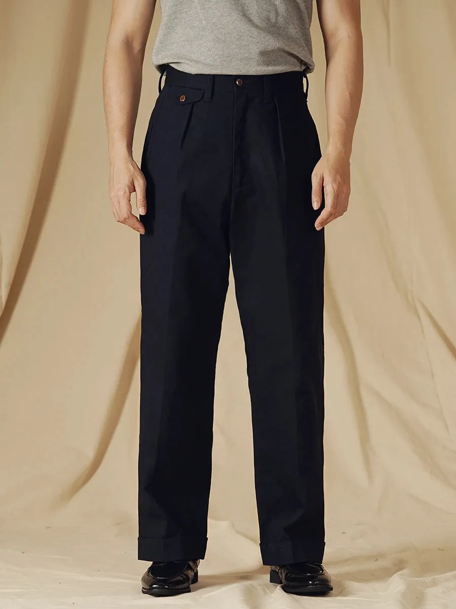 Men's High-waisted Cargo Pants - Loose Straight Military Trousers