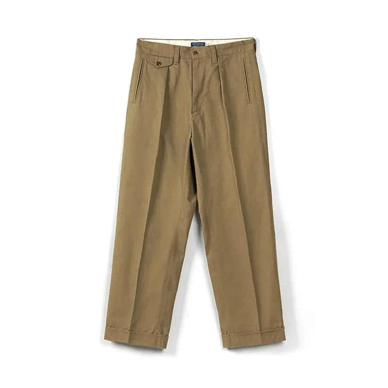 Men's High-waisted Cargo Pants - Loose Straight Military Trousers
