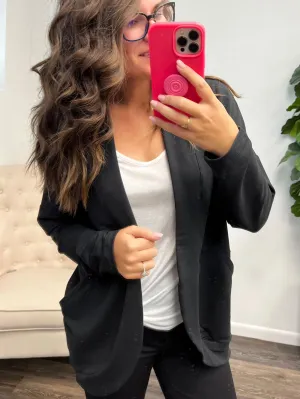 Missie Open-Front Cardigan - Deep Black (Ships in 1-2 Weeks)