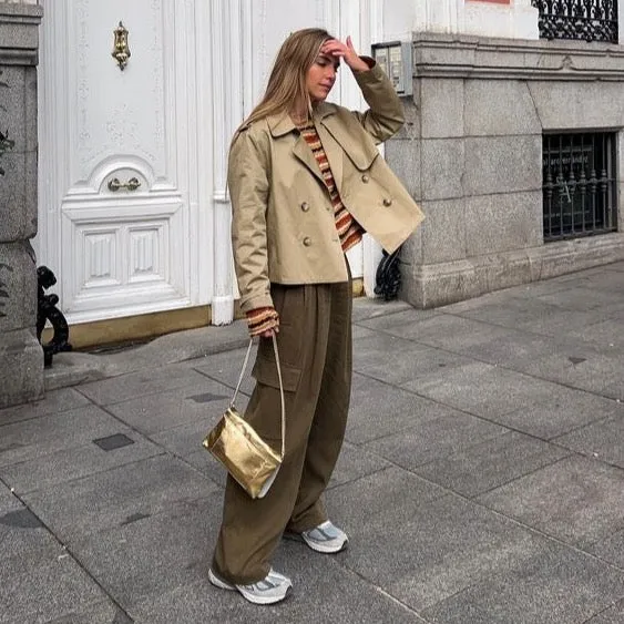 Mogambo Cargo Fluid Viscose Pants in Khaki