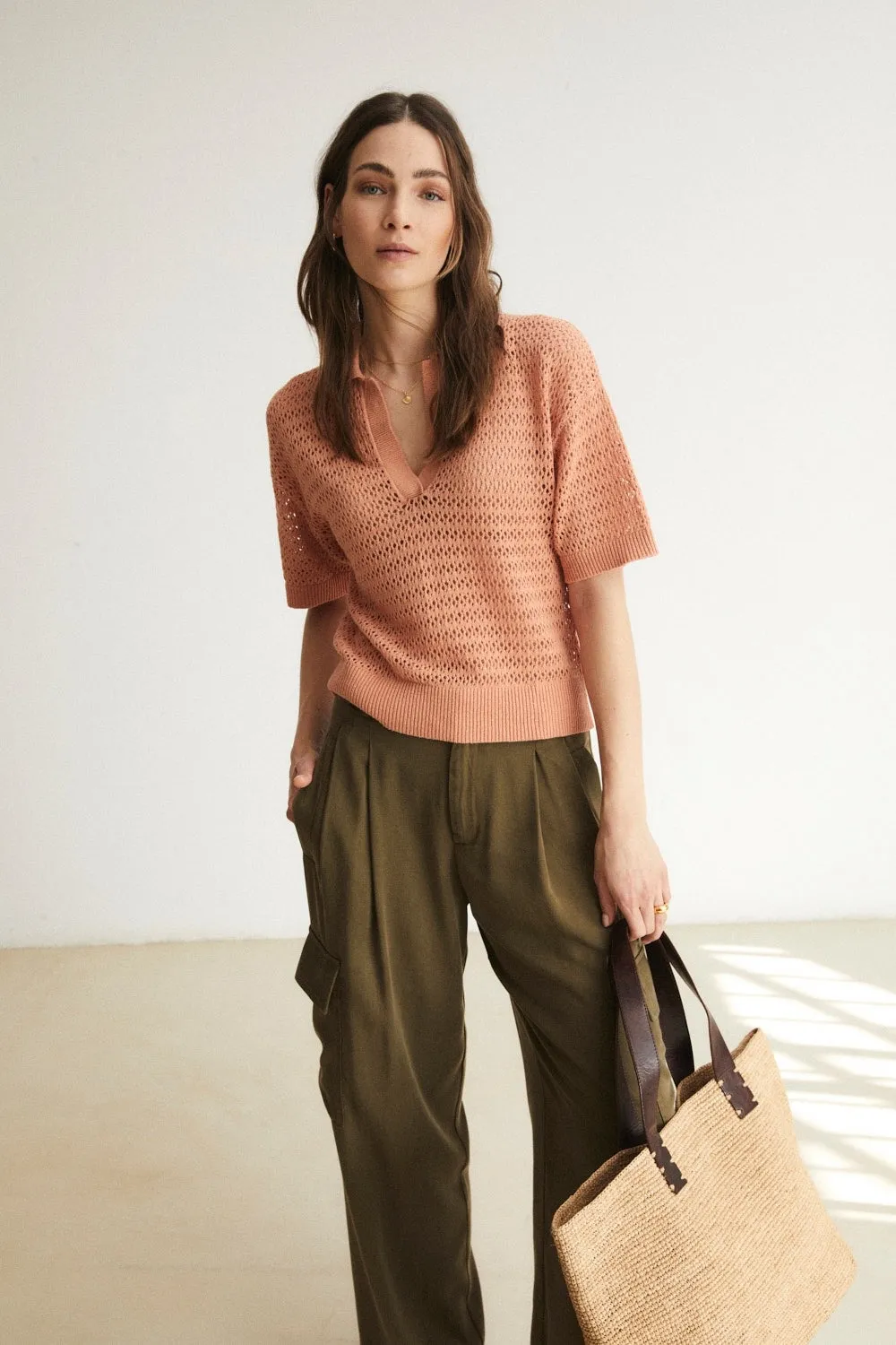Mogambo Cargo Fluid Viscose Pants in Khaki