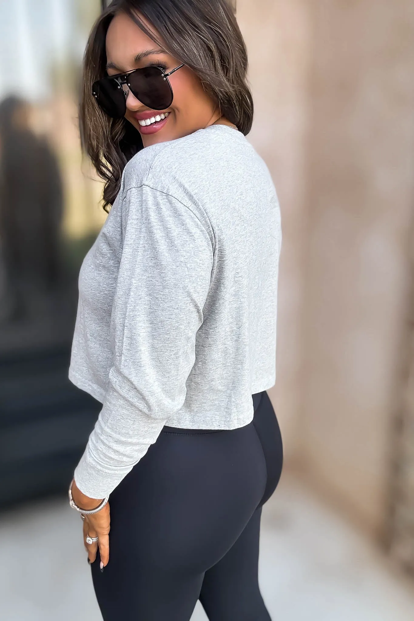 Mono B Organic Heather Grey Top