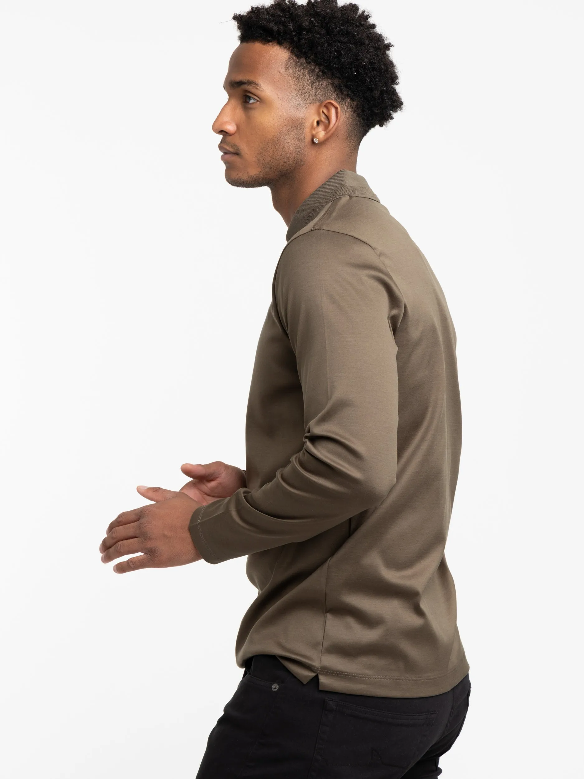 Musk Green Aqua Interlock Cotton Polo Shirt