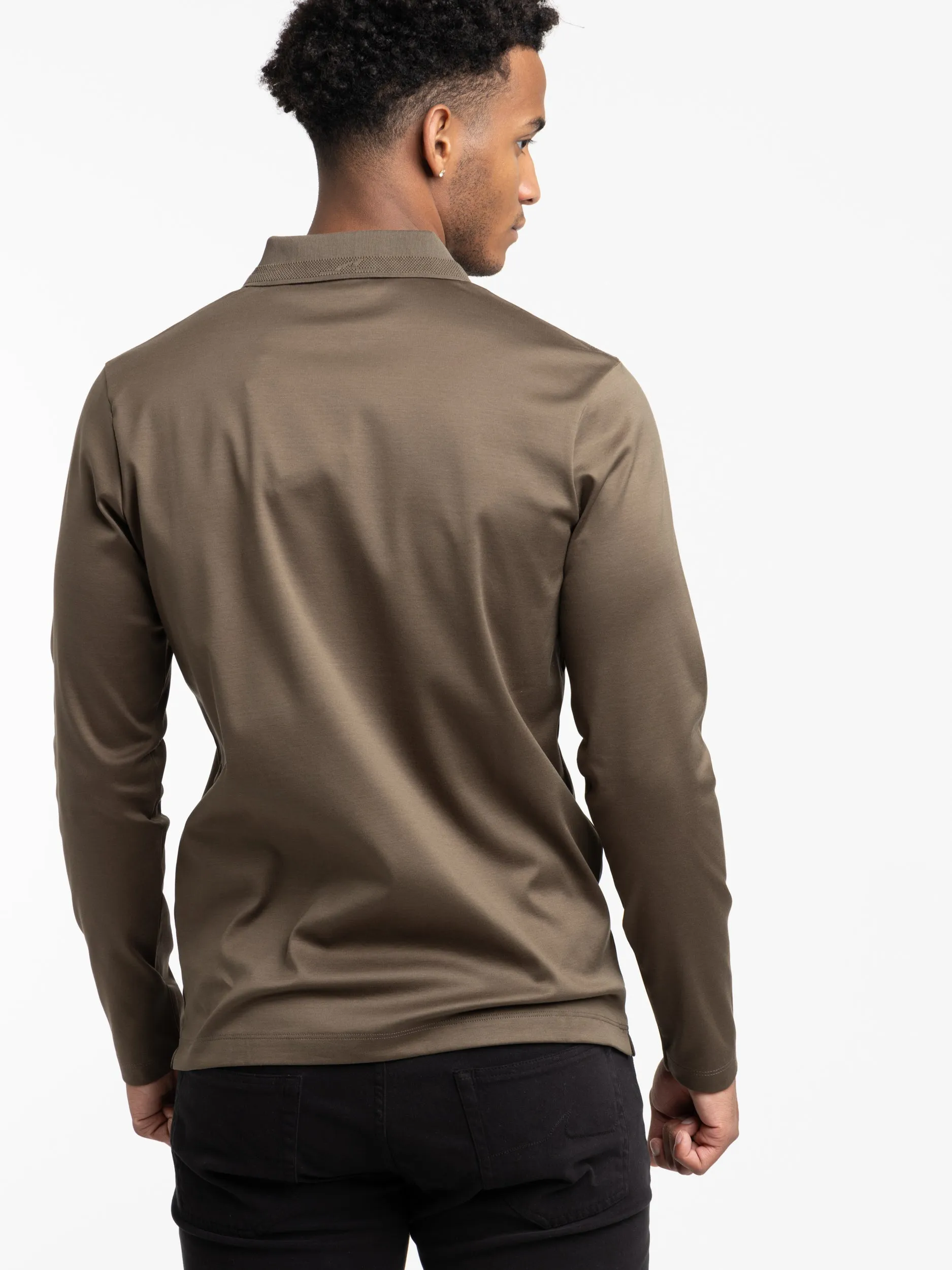 Musk Green Aqua Interlock Cotton Polo Shirt