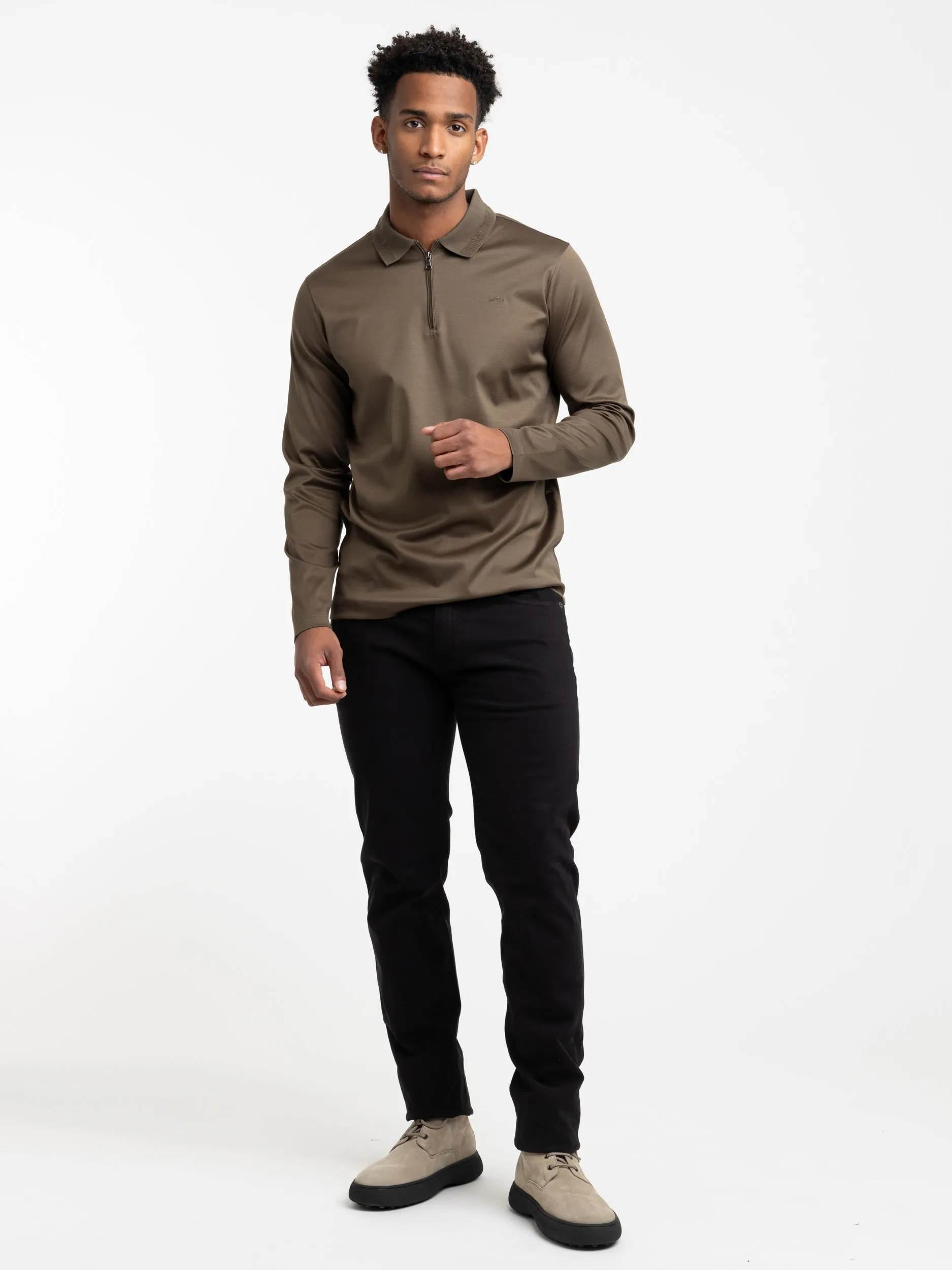 Musk Green Aqua Interlock Cotton Polo Shirt