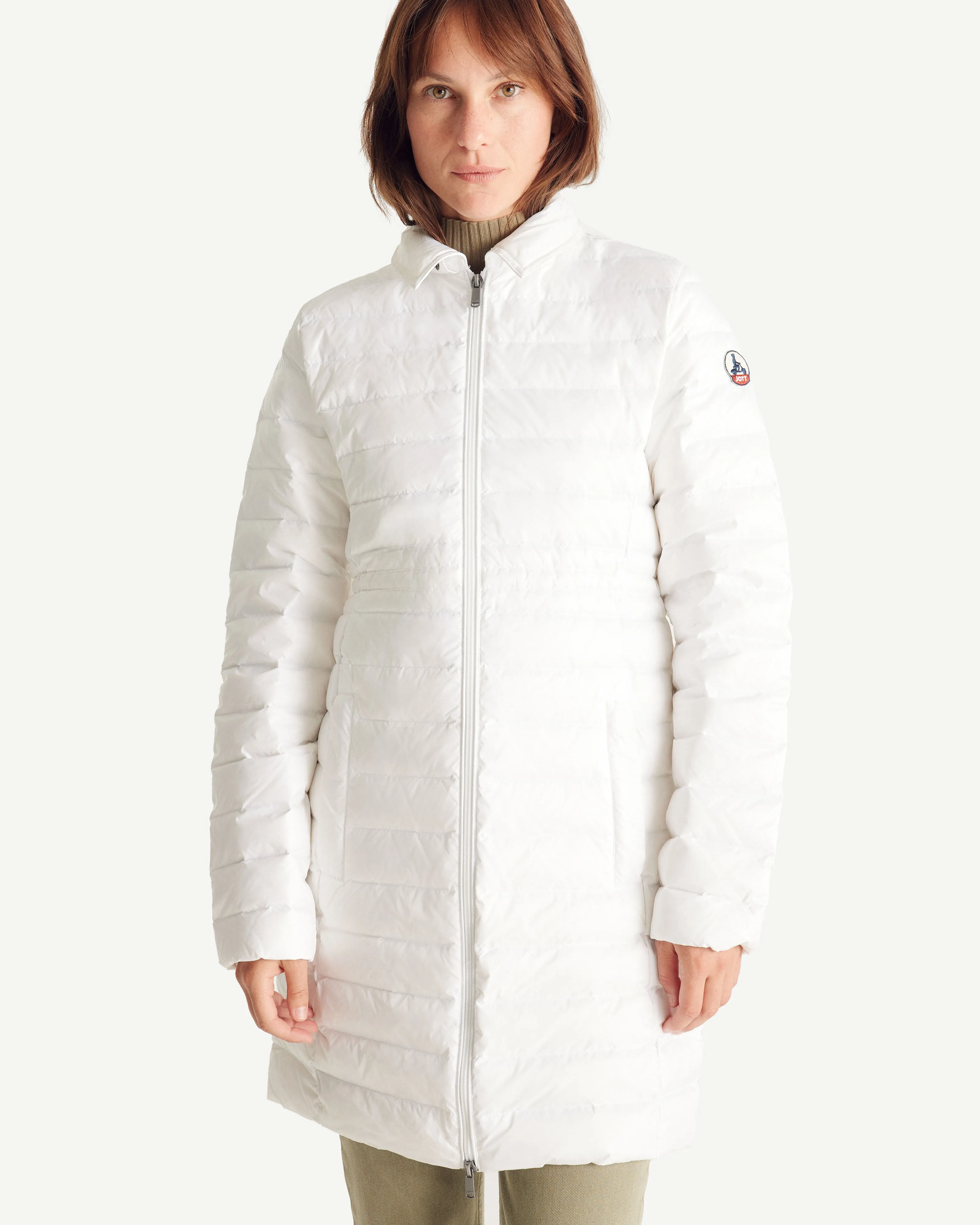 Navy Vero long hooded puffer jacket